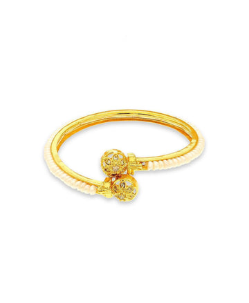 Trendy Stone Studded Pearl Bangle - Chandrani Pearls