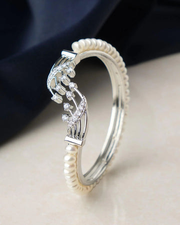 Trendy Stone Studded Pearl Bangle - Chandrani Pearls
