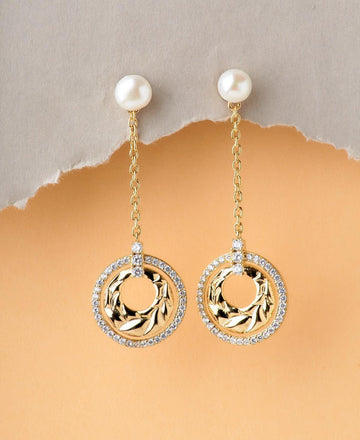 Trendy Stone Studded Pearl Earring - Chandrani Pearls