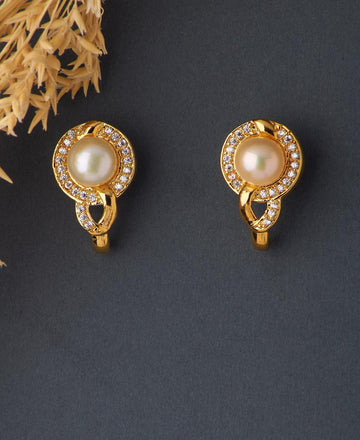 Trendy Stone Studded Pearl Earring - Chandrani Pearls