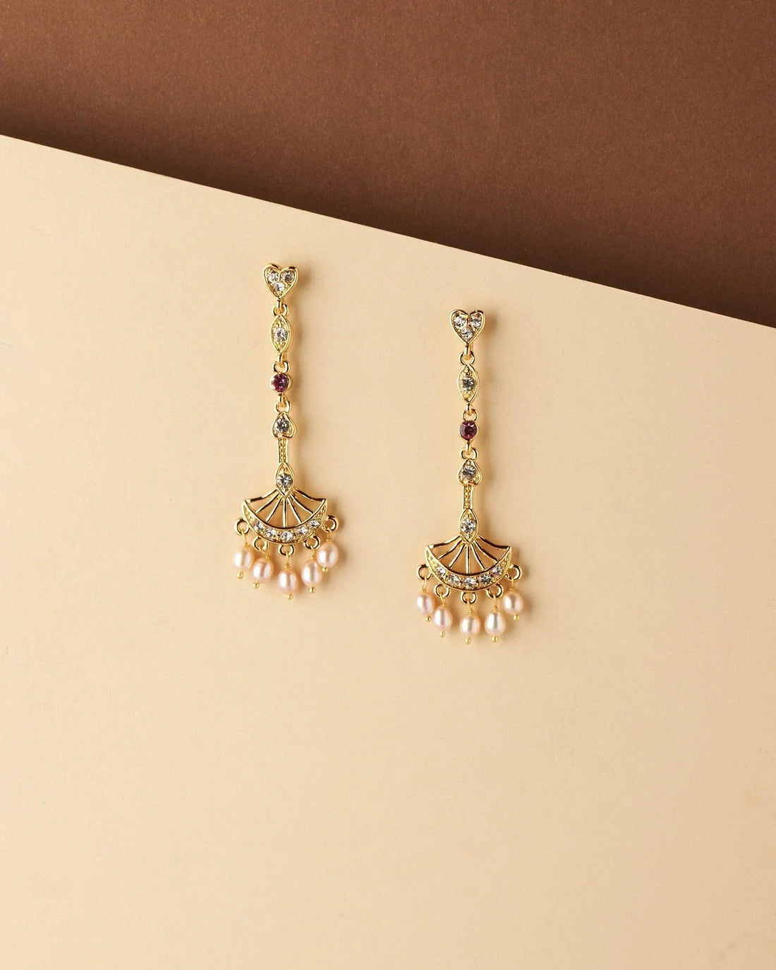 Trendy Stone Studded Pearl Earring - Chandrani Pearls