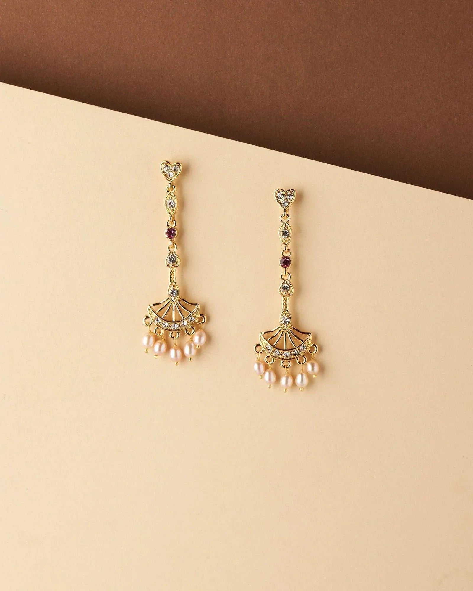 Trendy Stone Studded Pearl Earring - Chandrani Pearls