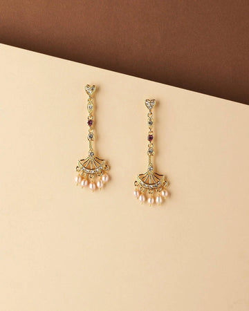 Trendy Stone Studded Pearl Earring - Chandrani Pearls