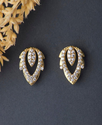 Trendy Stone Studded Silver Earring - Chandrani Pearls