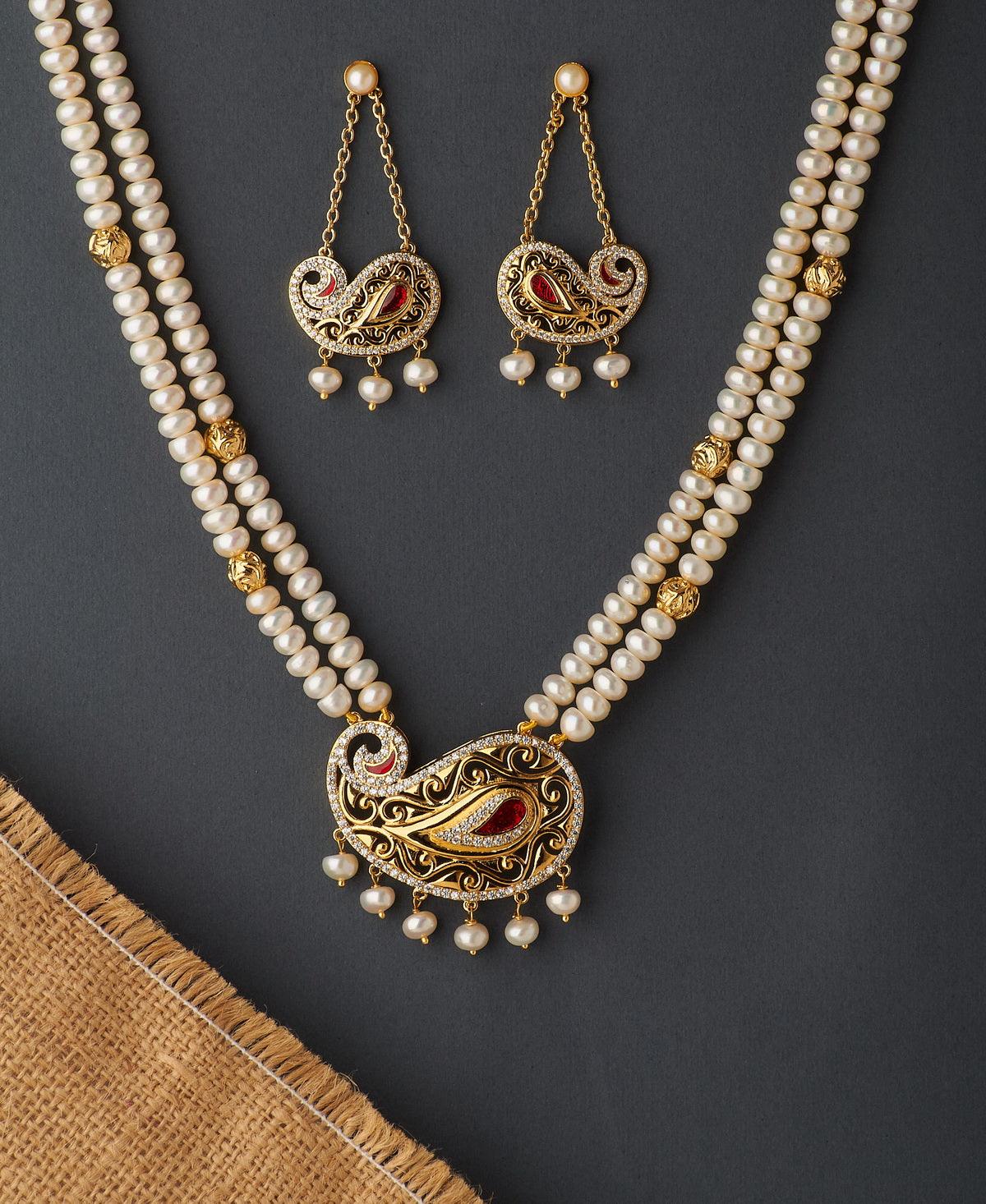 Beautiful Real Pearl Necklace Set