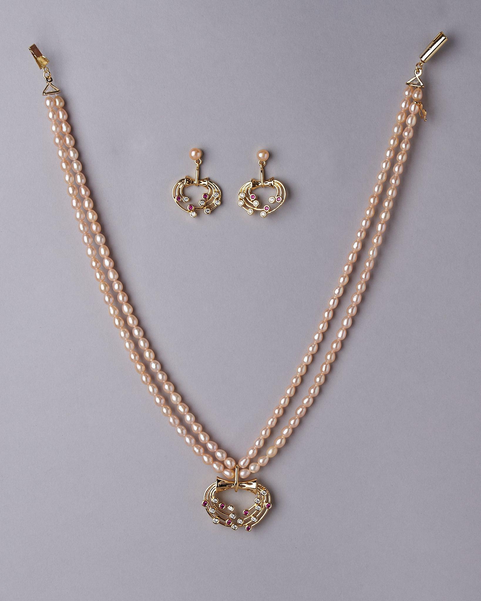 Simple and Elegant Real Pearl Necklace Set - Chandrani Pearls
