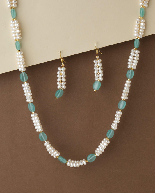 Simple Pearl & Beads Necklace Set - Chandrani Pearls