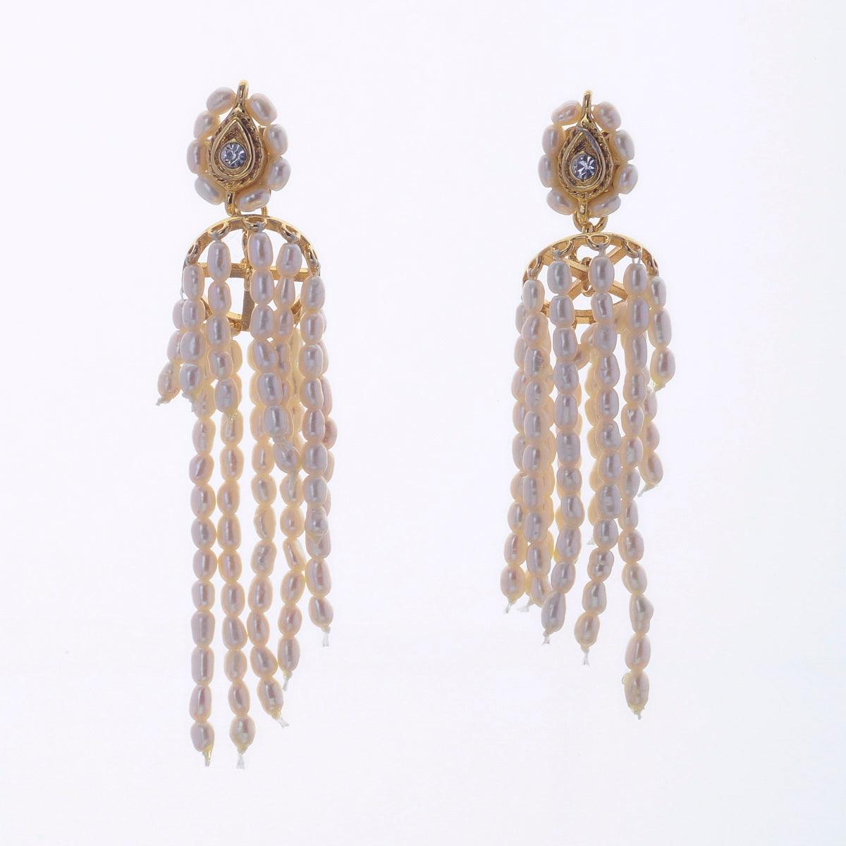 Traditional Pearl Hanging Earrings - Chandrani Pearls