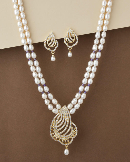 Trendy Real Pearl Necklace Set S23537 - Chandrani Pearls
