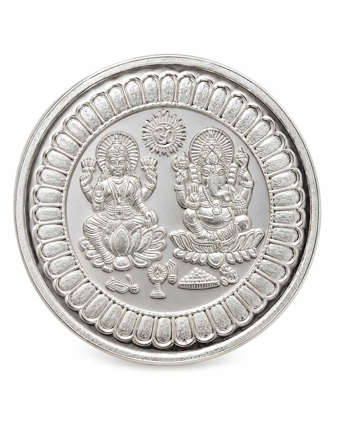 999 Purity Lakshmi Ganesha Embossed 10 GM Silver Coin