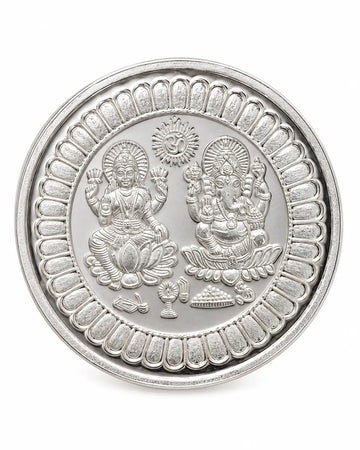 999 Purity Lakshmi Ganesha Embossed 10 GM Silver Coin