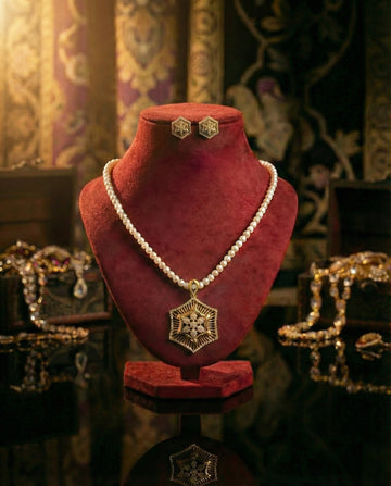 Celestial Hexagon Pearl & CZ Jewellery Set