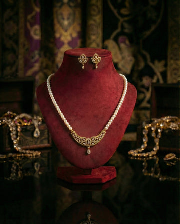 Gold-Plated Lotus Filigree Pearl Set