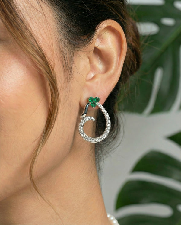 Swirl Pearl Necklace with Dangle Earrings Set