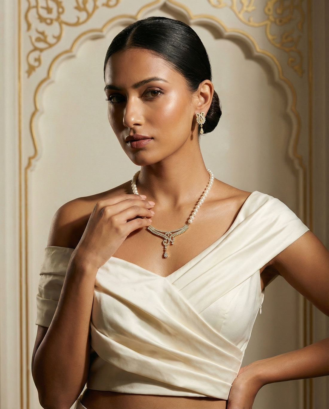 Vintage-Style Filigree Teardrop Pearl Set