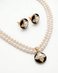 double line pearl necklace set