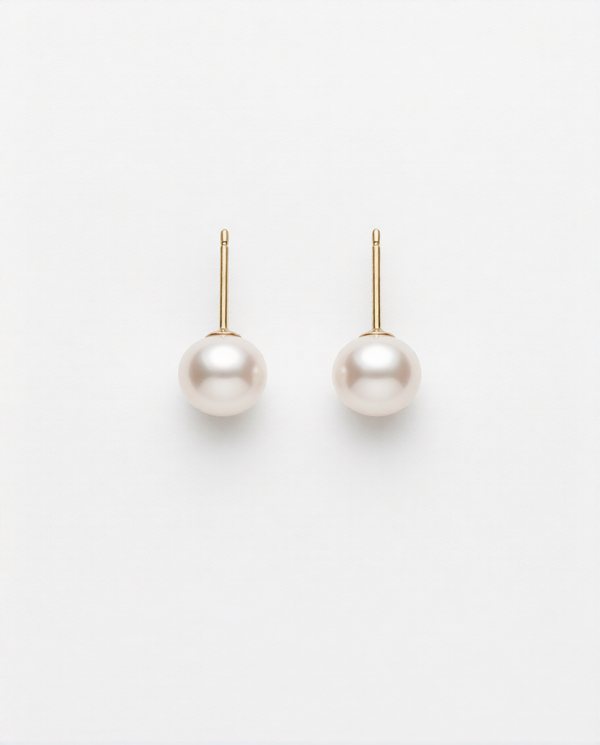 Classic Round Freshwater Pearl Stud Earrings