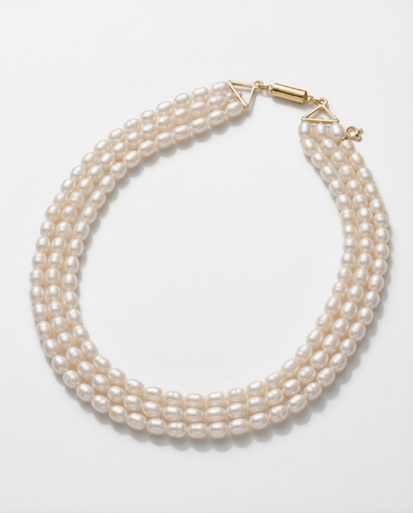 Triple-Strand Freshwater Pearl Mala