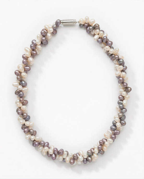 Multi-Tone Freshwater Pearl Twisted Mala