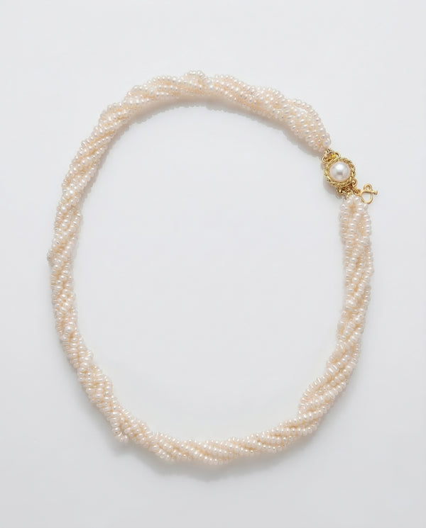 Vintage-Style Multi-Strand Twisted Rice Pearl Mala