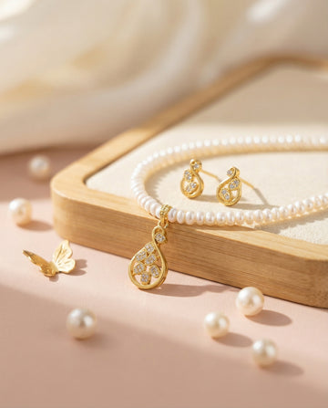 Artisan Swirl Teardrop Pearl Set