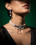 white pearl choker set