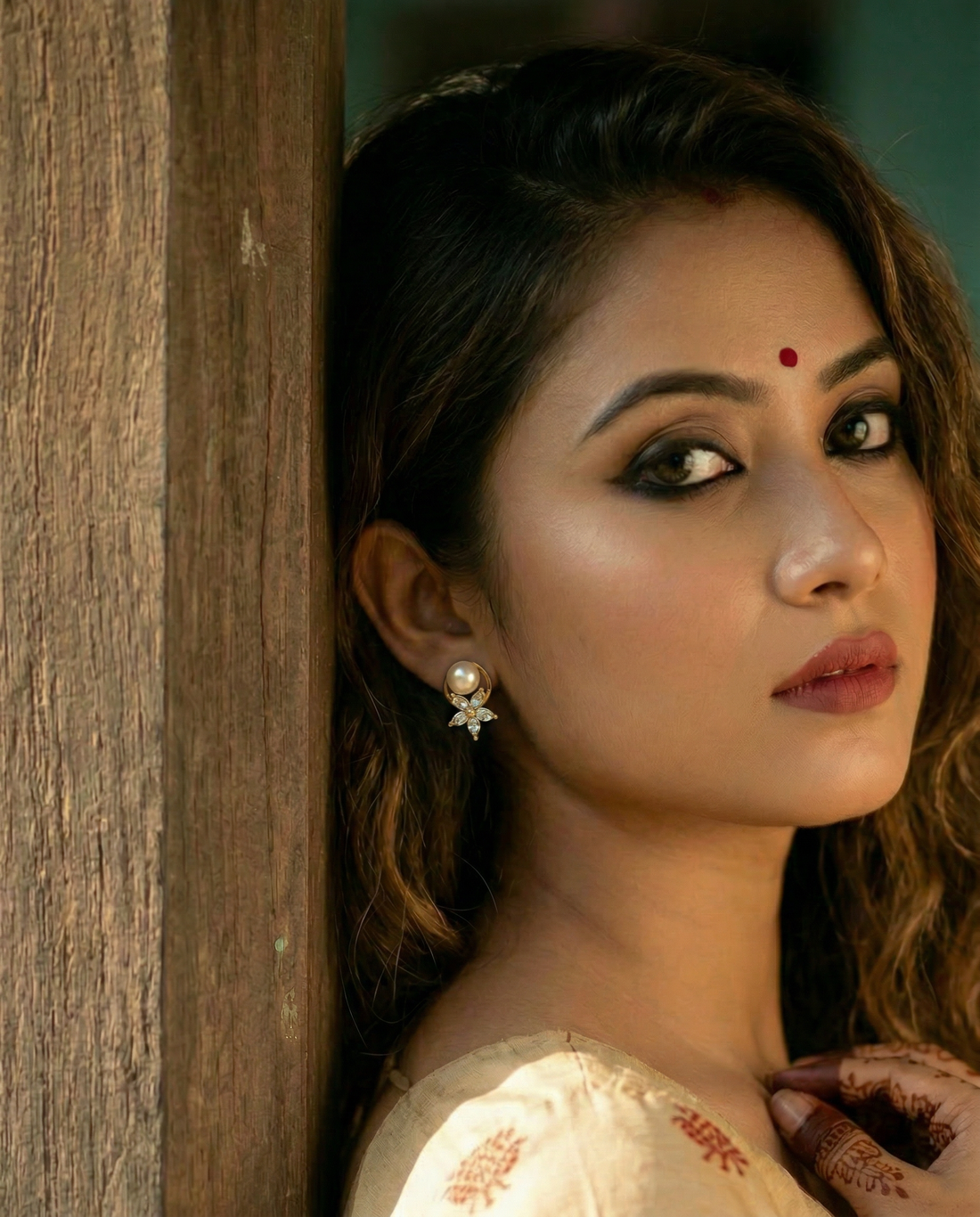 Floral Radiance Pearl CZ Stud Earrings