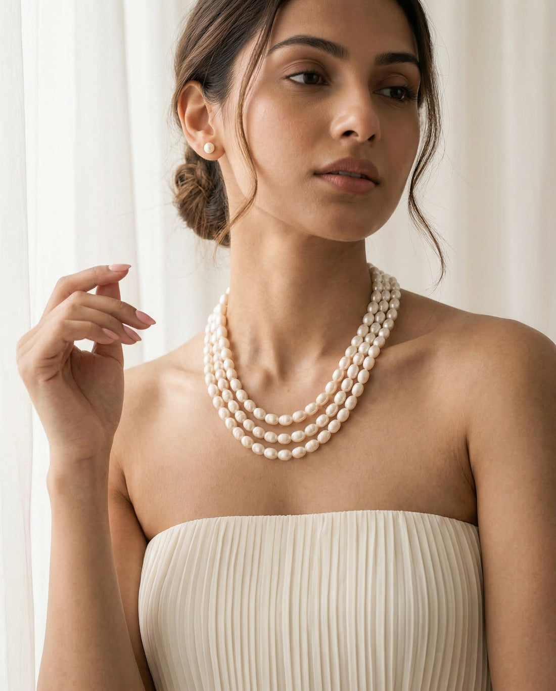 Triple-Strand Freshwater Pearl Mala