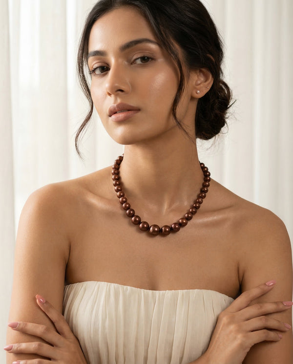 Lustrous Brown Pearl mala