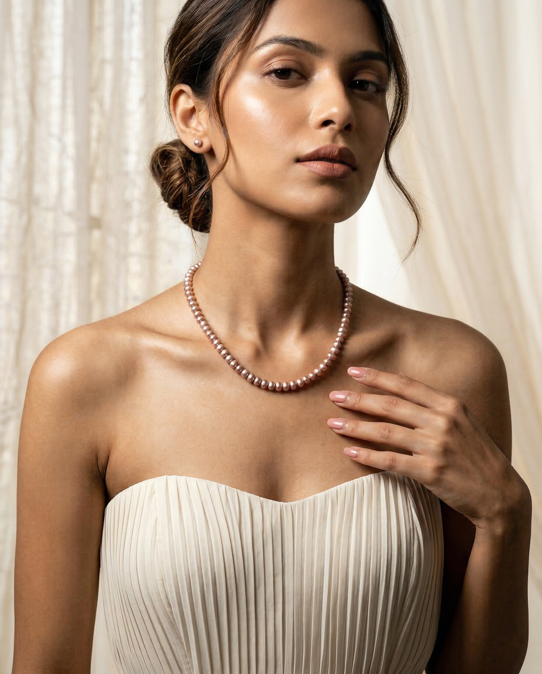 Dusty Rose Freshwater Pearl Mala