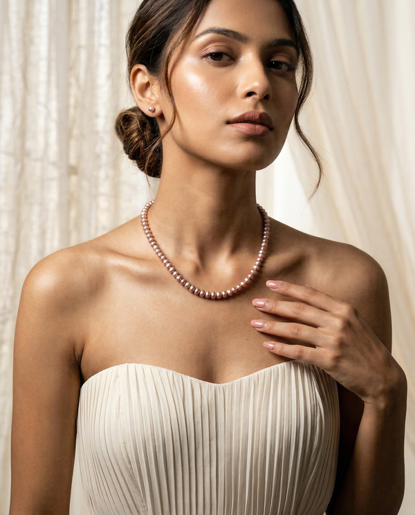 Dusty Rose Freshwater Pearl Mala