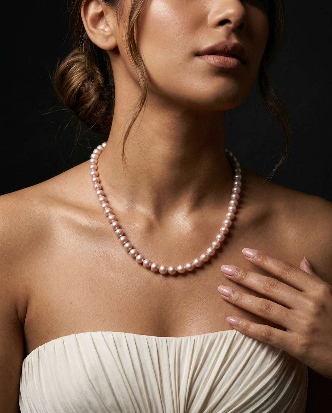 Natural Lavender Freshwater Pearl Mala