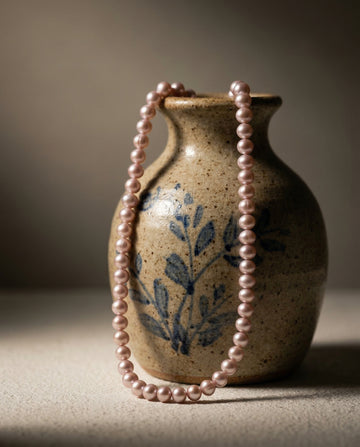 Natural Lavender Freshwater Pearl Mala