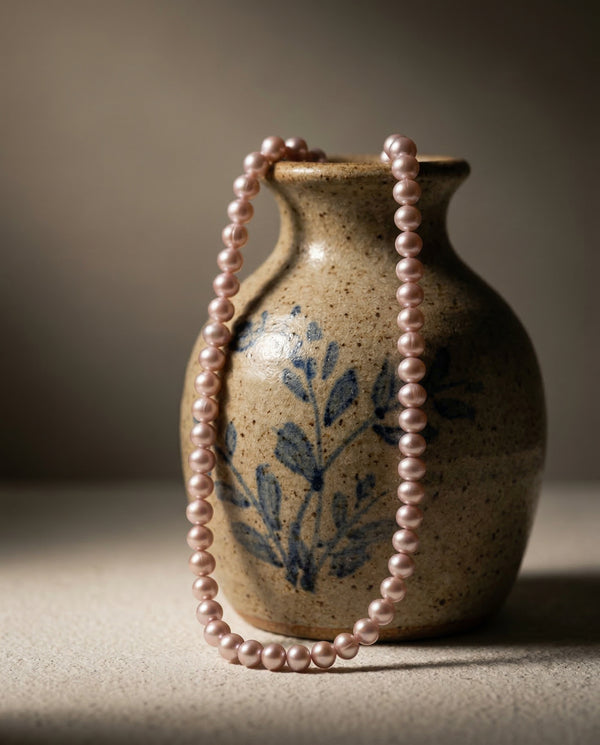 Natural Lavender Freshwater Pearl Mala