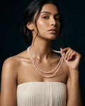 Real freshwater white pearl mala necklace