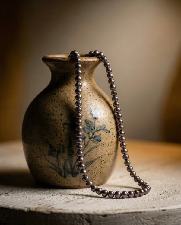 Midnight Iridescent Black Pearl Mala