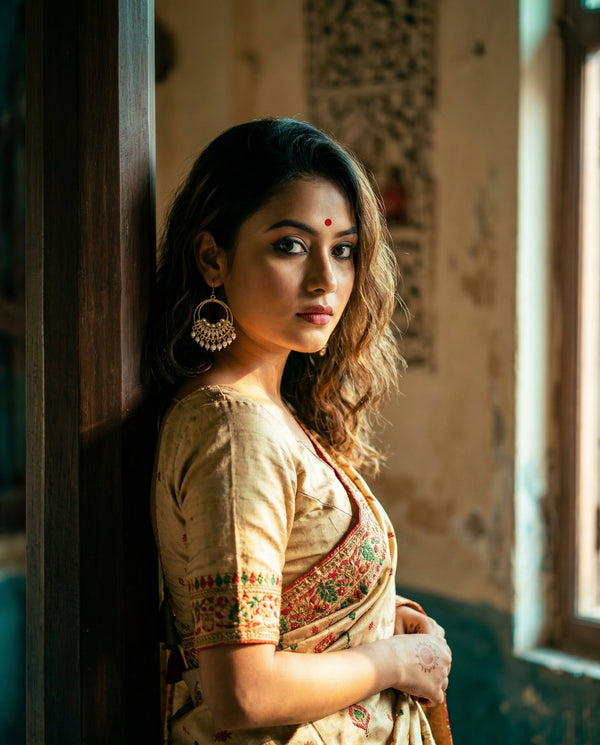 Radiant Gold-Twist Pearl Chandbali Earrings