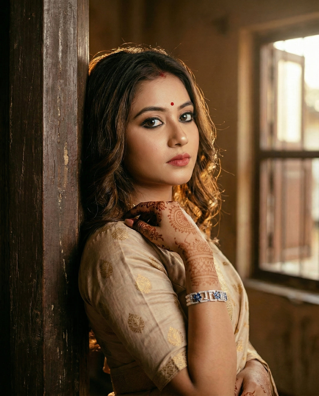 Elegant Triple-Strand Floral Pearl Bracelet