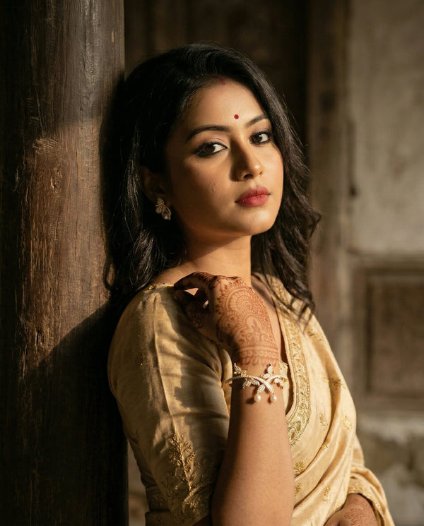 Nature-Inspired CZ Butterfly & Pearl Bangle