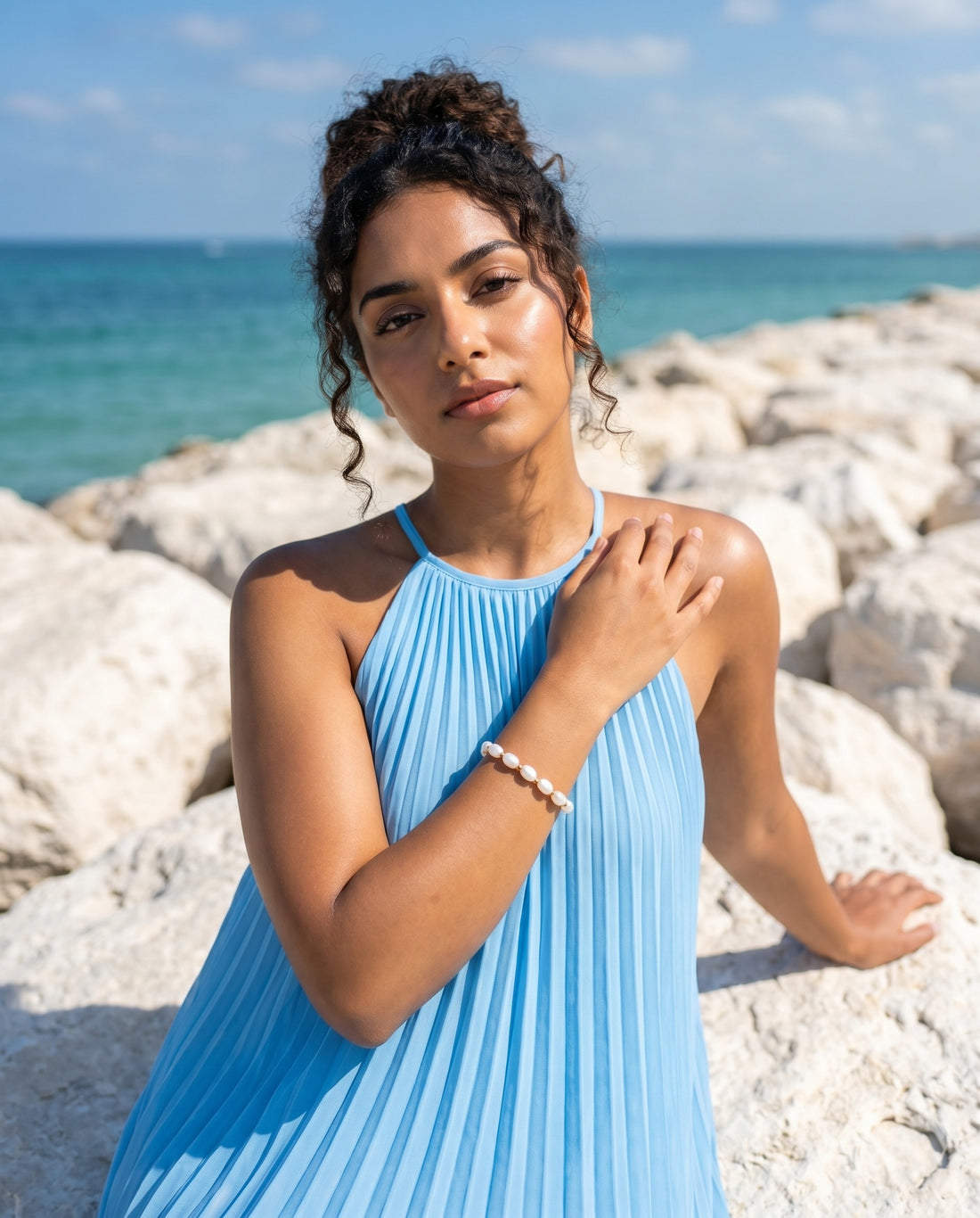 Handcrafted Oval Freshwater Pearl Adjustable Bracelet
