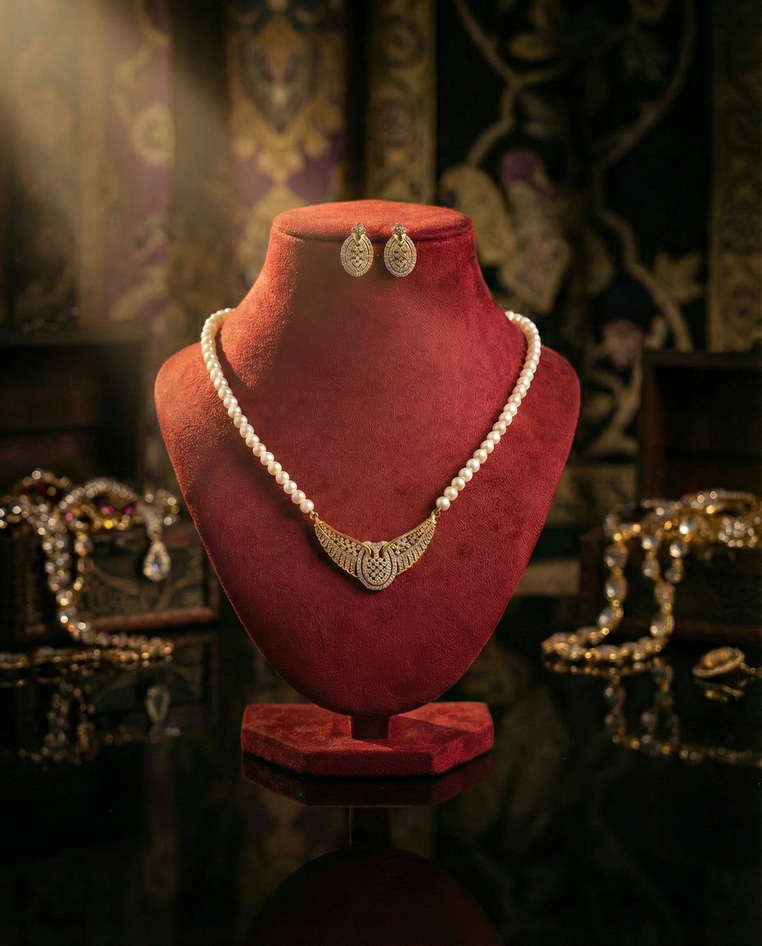 Elegant Gold-Plated Pearl Set