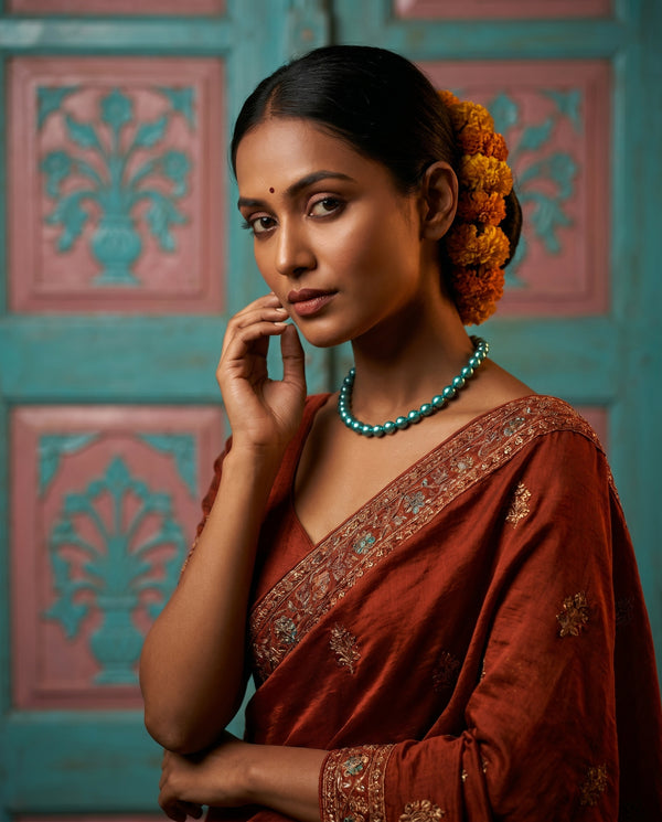 Exquisite Teal Green Pearl Strand Mala