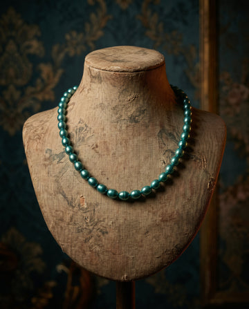 Exquisite Teal Green Pearl Strand Mala