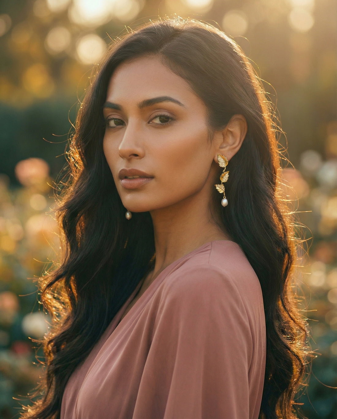 Botanical Pearl CZ Drop Earrings