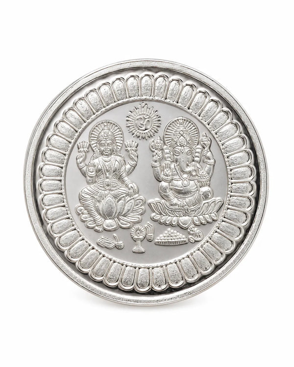 999 Purity Lakshmi Ganesha Embossed 5 GM Silver Coin