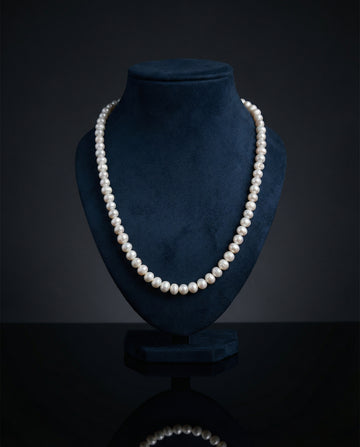 White Pearl Single Strand Necklace