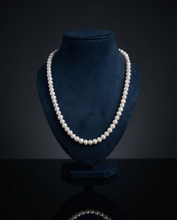 White Pearl Single Strand Necklace