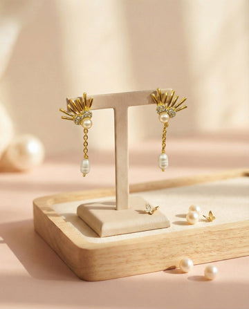 Solaris Tassel Drop Earrings with Baroque