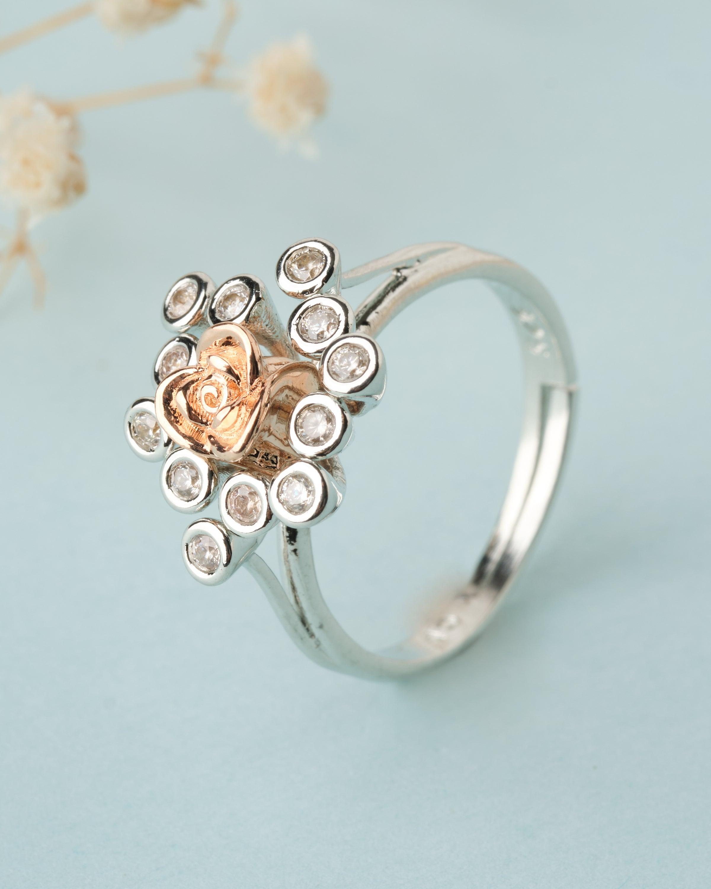 Silver Rose Heart Leaf Toe Ring | Silversheen