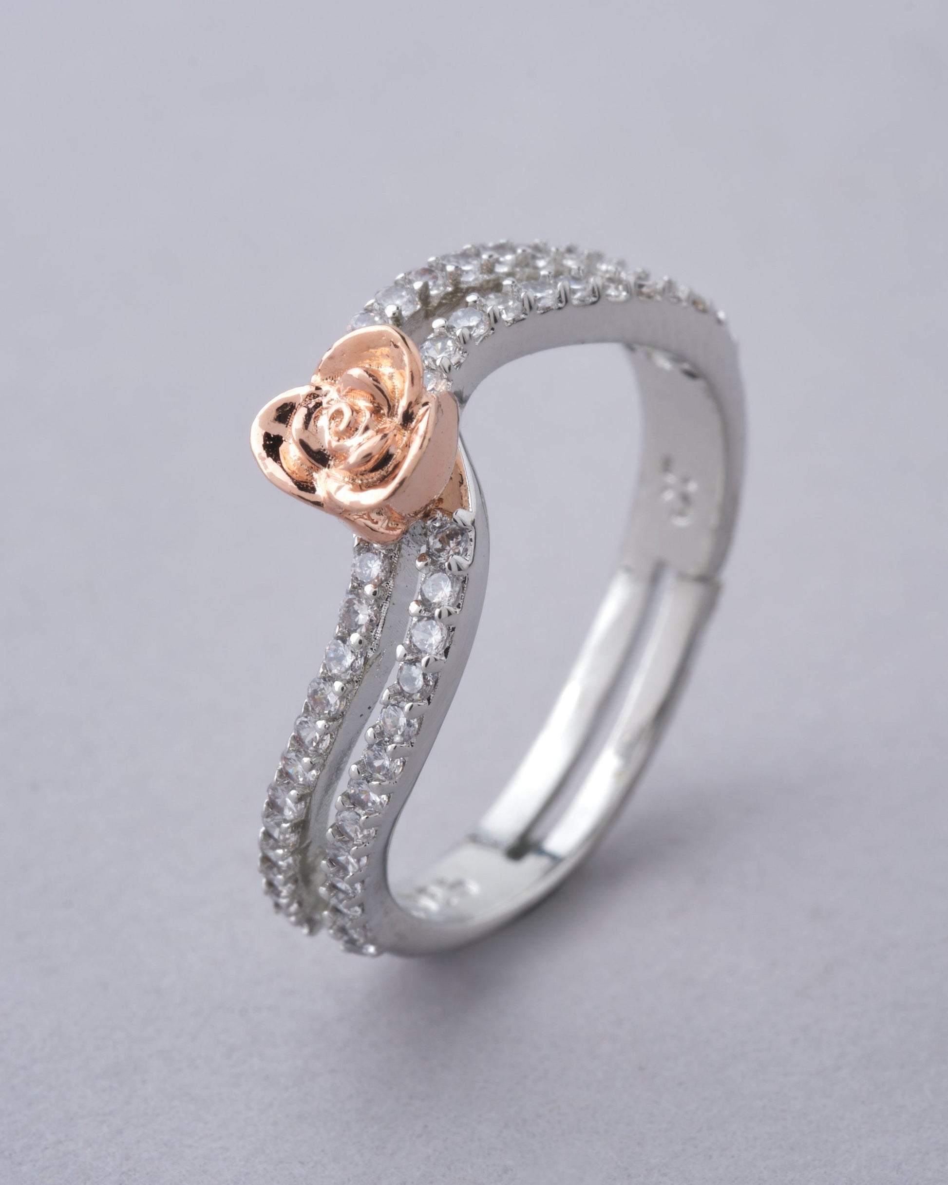 925 Sterling Silver Beautiful Rose Ring R01600 - Chandrani Pearls